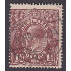 Australian    King George V   1½d Penny Half Pence Brown   Single Crown WMK  1st State Plate Variety 7L49